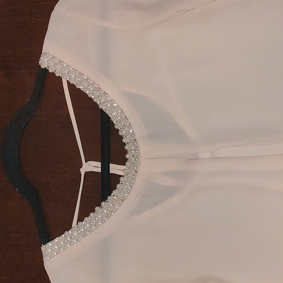 Long Line Baby Pink with Bling and Pearl Embellishment Neckline Size M - Picture 2 of 7